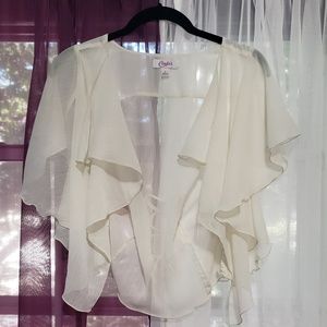 Candie's Ivory Sheer Lightweight Cardigan /Wrap